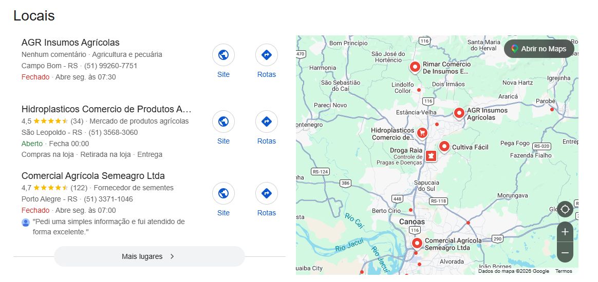 SEO local para insumos agrícolas